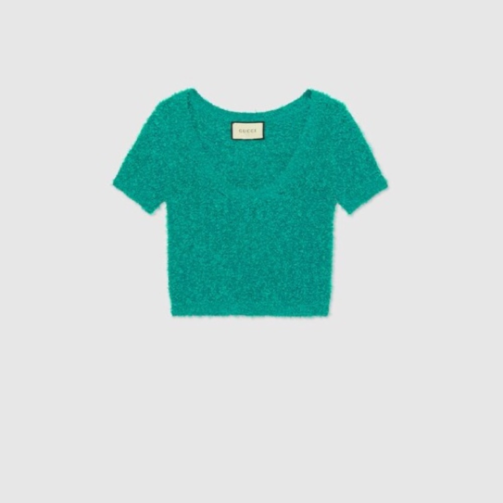 Authentic Gucci cotton bouclé crop top